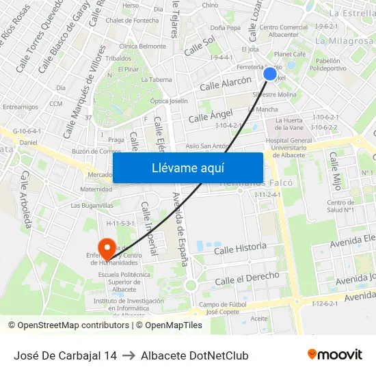 José De Carbajal 14 to Albacete DotNetClub map