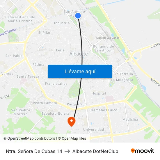Ntra. Señora De Cubas 14 to Albacete DotNetClub map