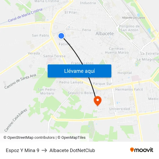 Espoz Y Mina 9 to Albacete DotNetClub map