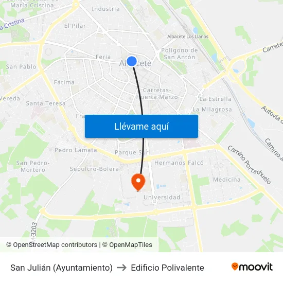 San Julián (Ayuntamiento) to Edificio Polivalente map