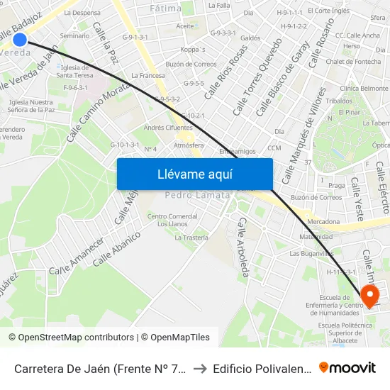 Carretera De Jaén (Frente Nº 70) to Edificio Polivalente map