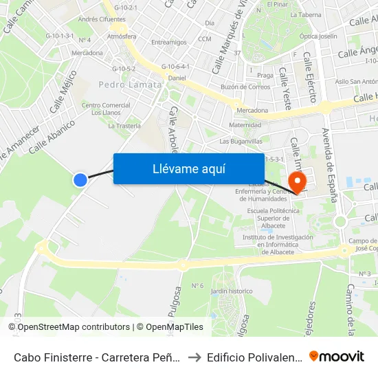 Cabo Finisterre - Carretera Peñas to Edificio Polivalente map