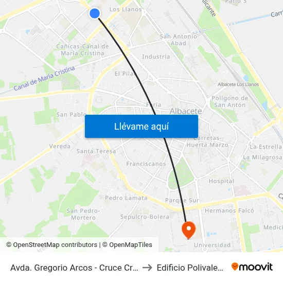 Avda. Gregorio Arcos - Cruce Crmf to Edificio Polivalente map
