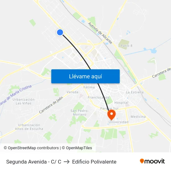 Segunda Avenida - C/ C to Edificio Polivalente map