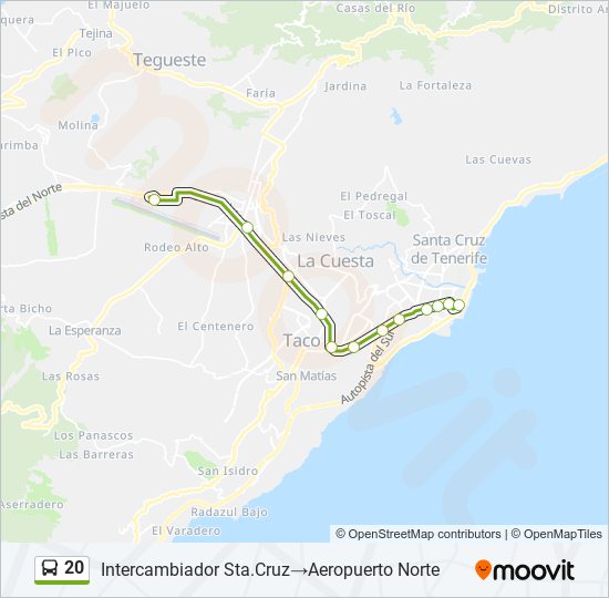 Mapa de 20 de autobús