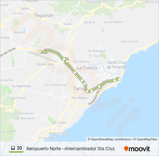 20 bus Mapa de línia