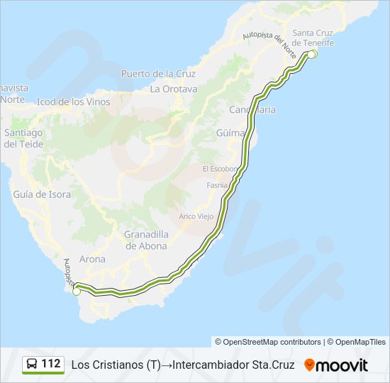 Mapa de 112 de autobús