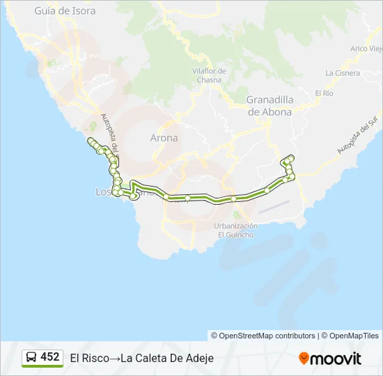 452 Bus Line Map