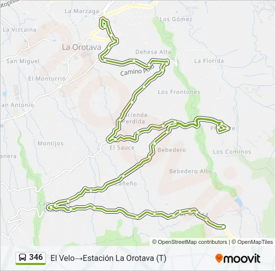 346 Bus Line Map
