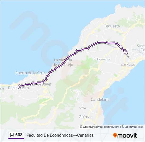 608 Bus Line Map