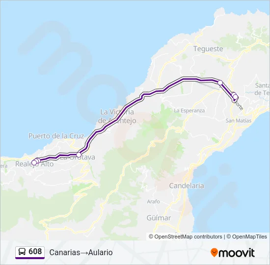 608 Bus Line Map