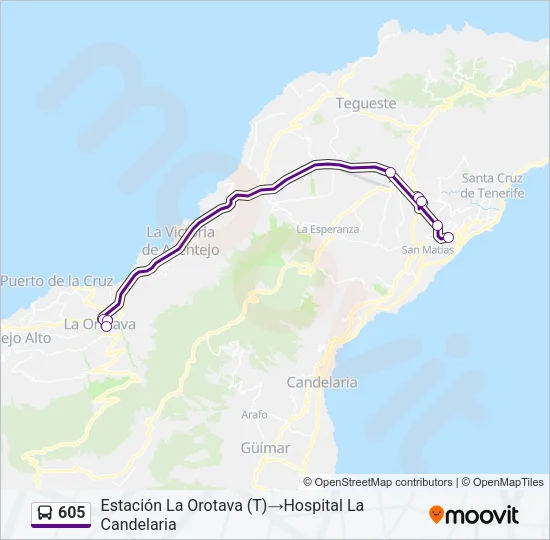 605 Bus Line Map