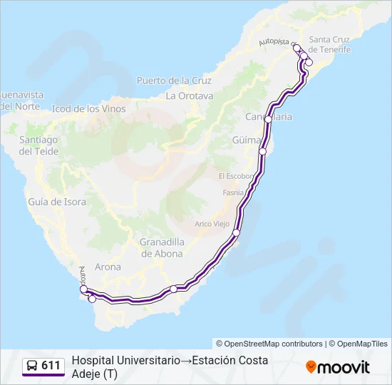 611 Bus Line Map