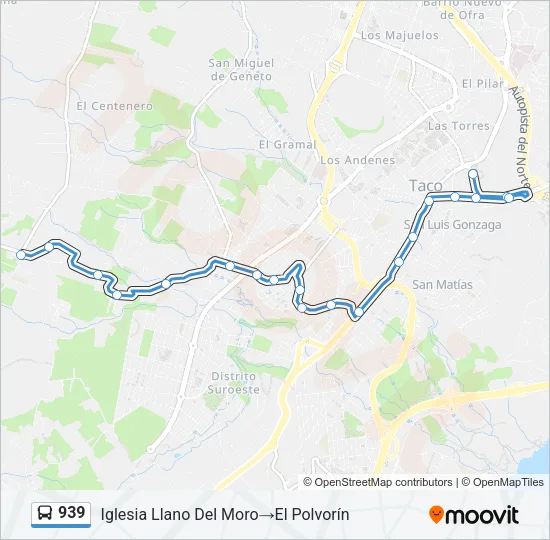 939 Bus Line Map