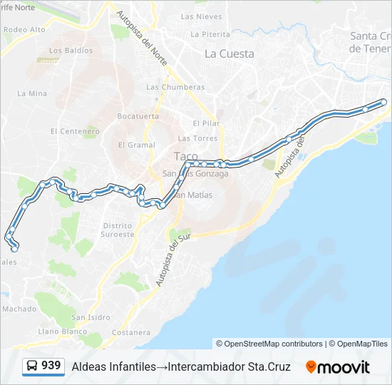 939 Bus Line Map