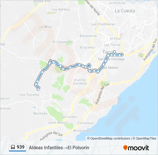 939 Bus Line Map