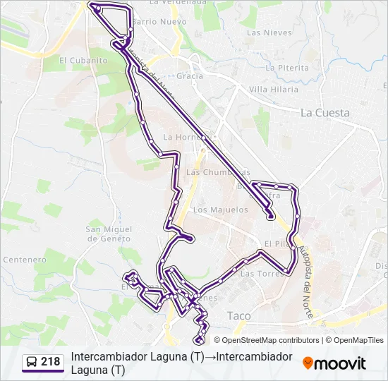 218 Bus Line Map