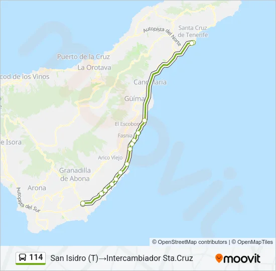 114 Bus Line Map