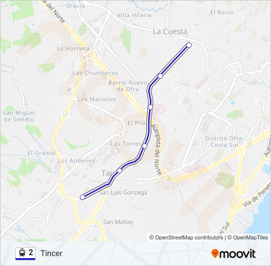 Mapa de 2 de tren ligero