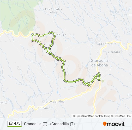 475 bus Mapa de línia