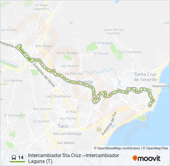 14 bus Line Map