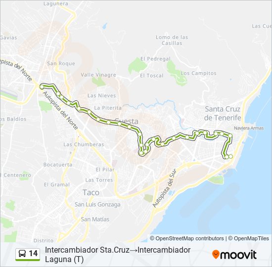 14 bus Line Map