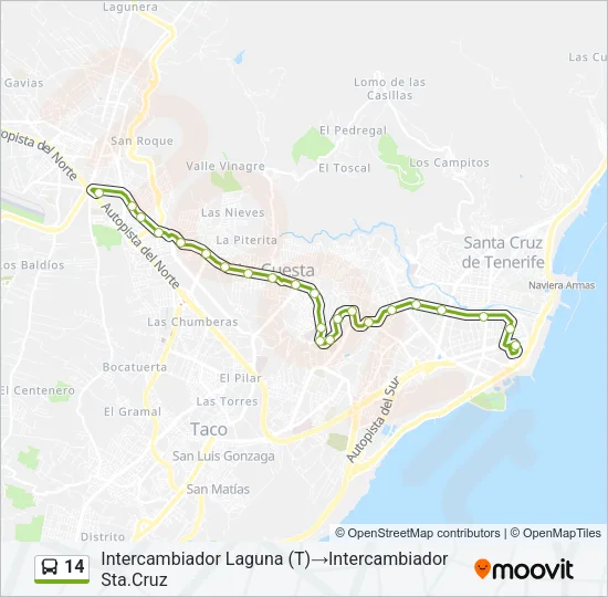 14 Bus Line Map