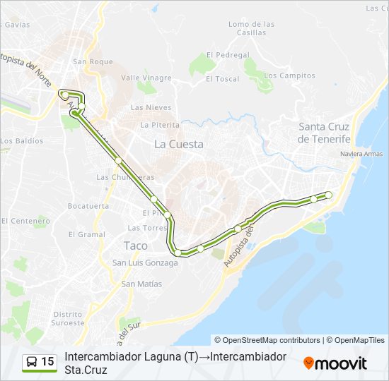 Mapa de 15 de autobús