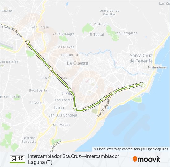 Mapa de 15 de autobús