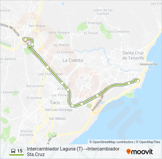 15 Bus Line Map