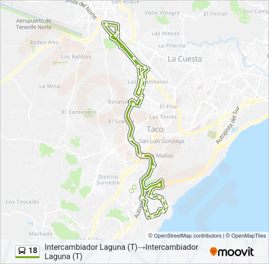 18 Bus Line Map