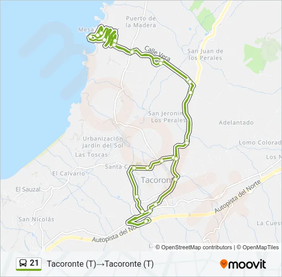 21 Bus Line Map