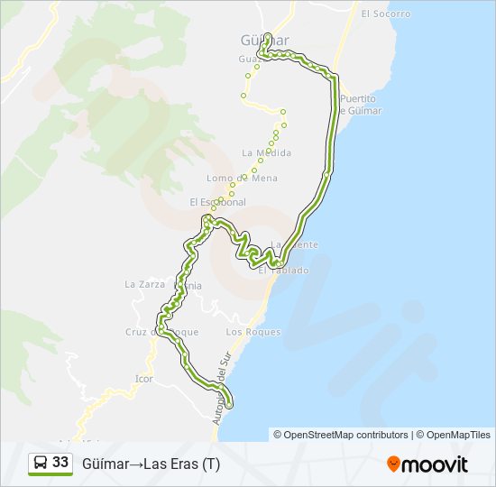 33 bus Mapa de línia