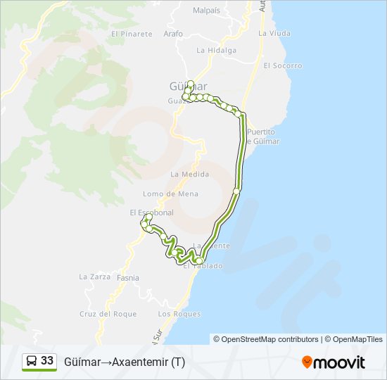 Mapa de 33 de autobús