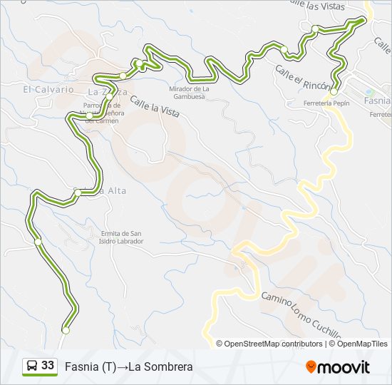 Mapa de 33 de autobús