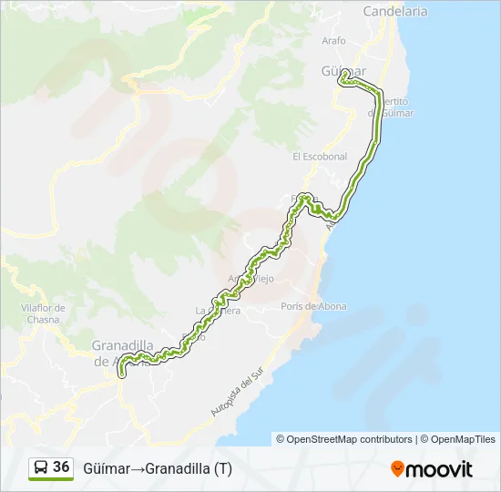 36 Bus Line Map