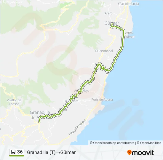 36 Bus Line Map