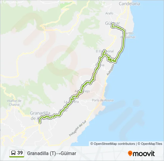 39 Bus Line Map