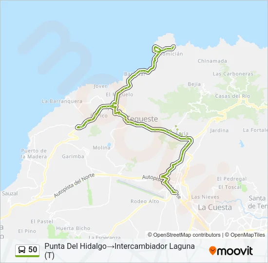 50 Bus Line Map