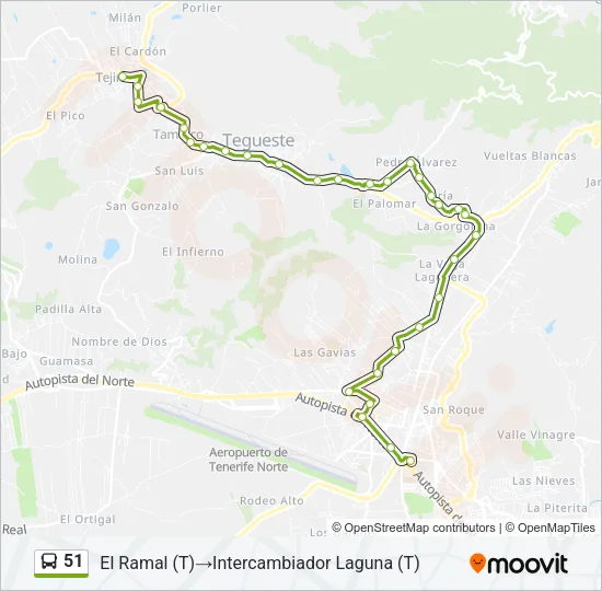 51 Bus Line Map