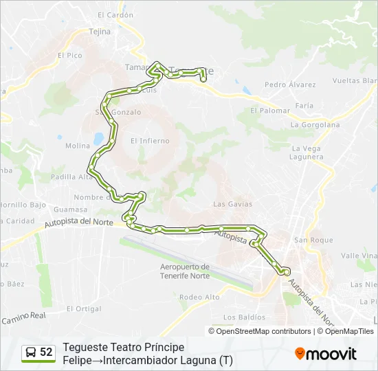 52 Bus Line Map