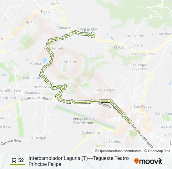 52 Bus Line Map