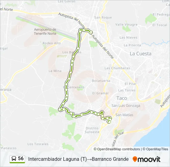 56 Bus Line Map