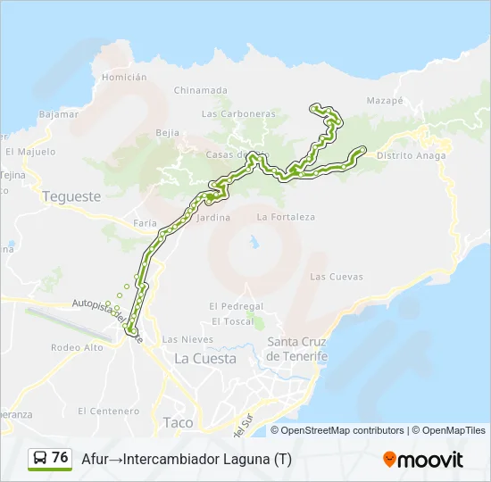 76 Bus Line Map