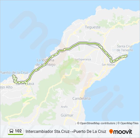 Mapa de 102 de autobús