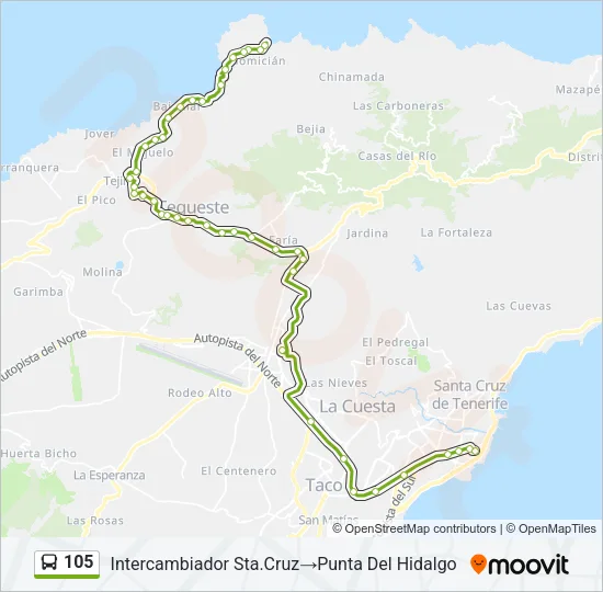105 Bus Line Map