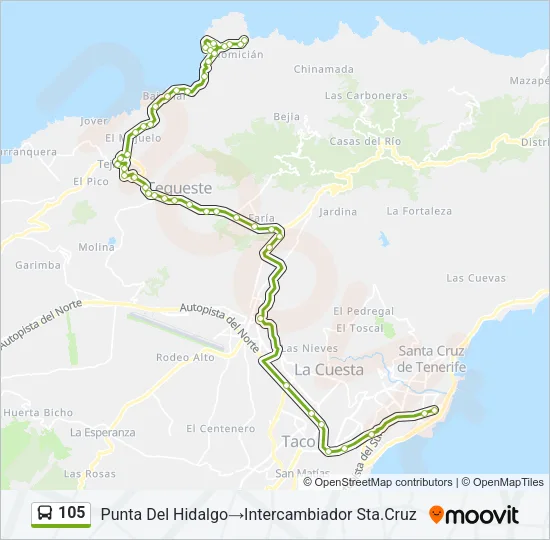 105 Bus Line Map