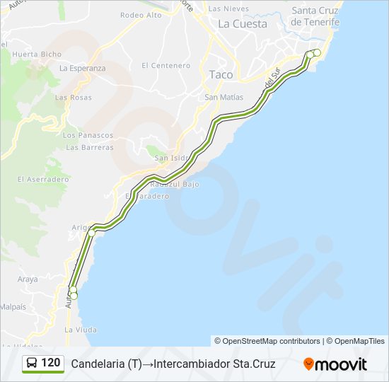 Mapa de 120 de autobús