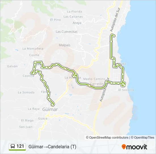 121 Bus Line Map
