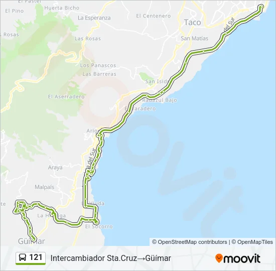 121 Bus Line Map
